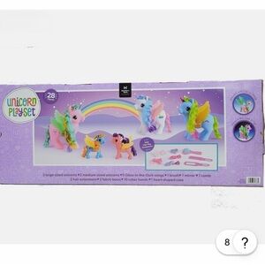 Magical Unicorn Playset with Pink, Blue, and Yellow Unicorns